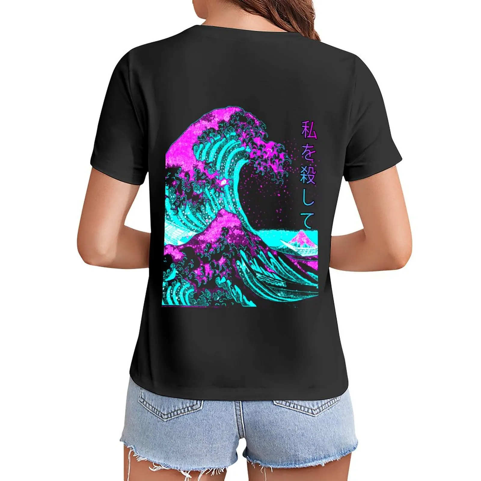 

Aesthetic: The Great Wave off Kanagawa - Hokusai T-Shirt female Aesthetic clothing cropped t shirts for Women