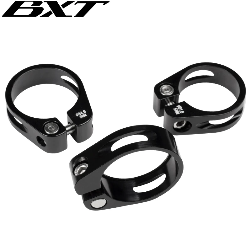 BXT Bicycle Seatpost Clamp 31.8/34.9/37mm Bicycle Seat Post Pipe Clamp Aluminum Alloy MTB Mountain Road Bike Seat Tube Clip Part