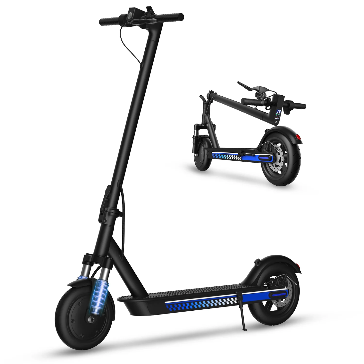 

Electric Scooter 500W Motor Up 19Mph, Range 18-21 Miles Foldable 8.5" Tires Commuting Electric Scooter with Double Braking Syste