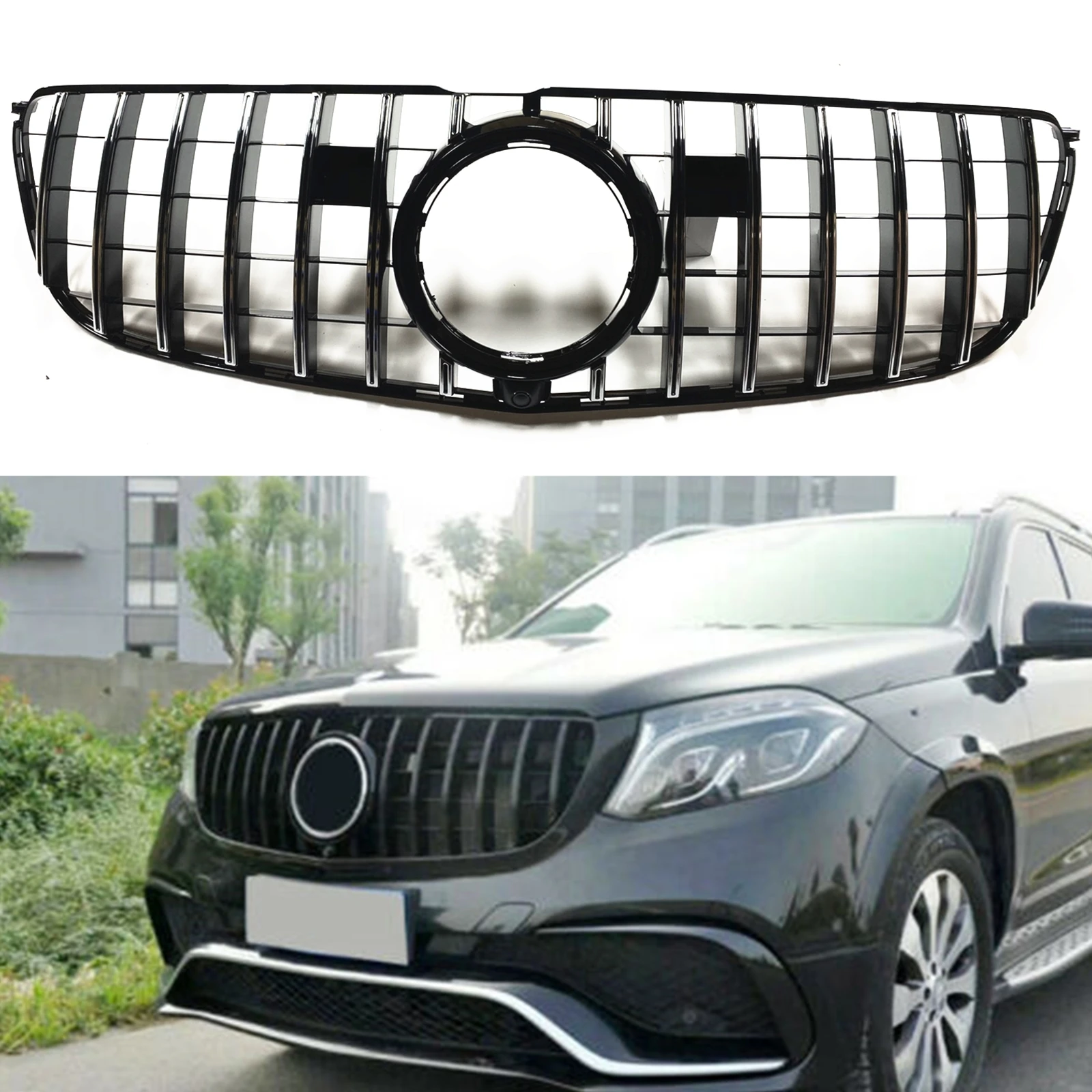 

Car Front Grill Grille Upper Bumper Hood Mesh Grid Auto Part For Mercedes Benz X166 GLS Class GLS450 2016 2017 2018 2019