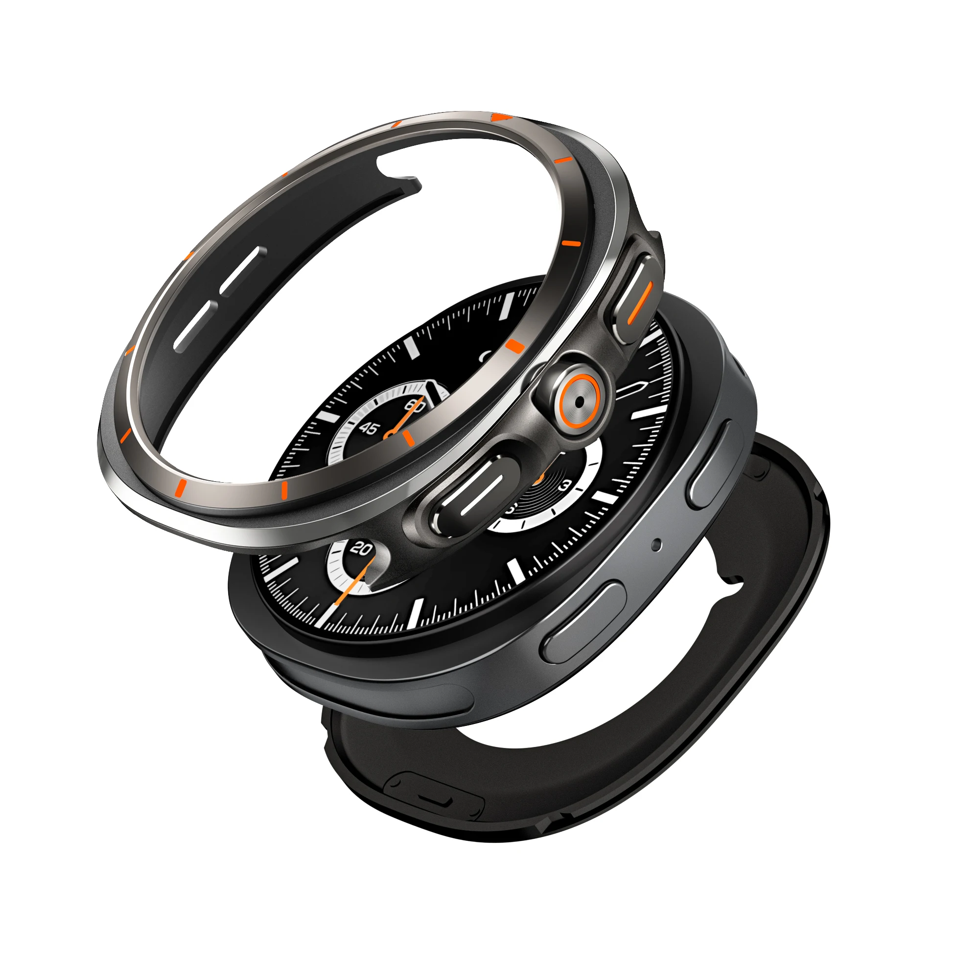 Robustes Gehäuse, kompatibel mit Samsung Galaxy Watch 8 40 mm 44 mm, mit rückseitiger Abdeckung, Metallstoßstange, ultradünne, stoßfeste Schutzhülle – Detail 7