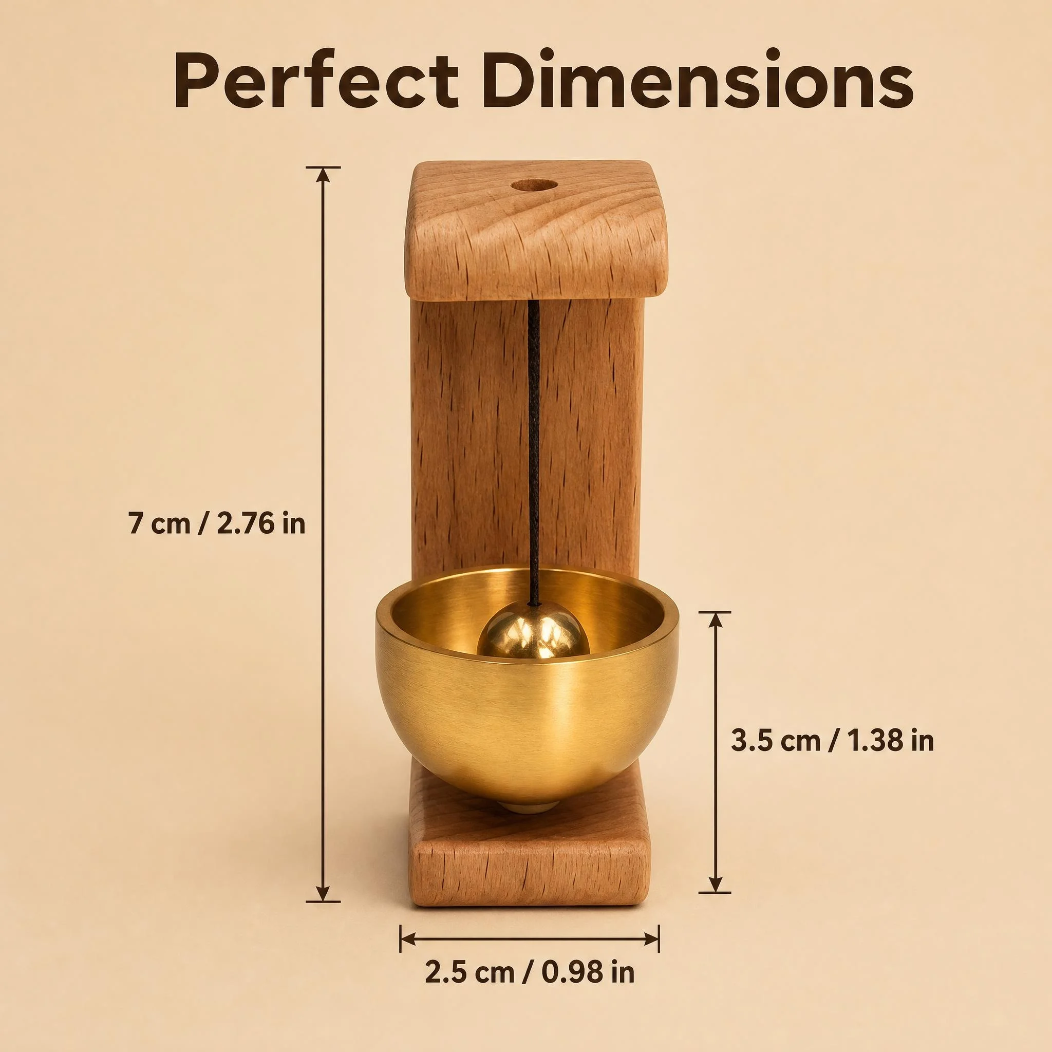 1-piece compound doorbell, outdoor decorative doorbell, crisp antique copper knocking sound, suitable for cafes and restaurants