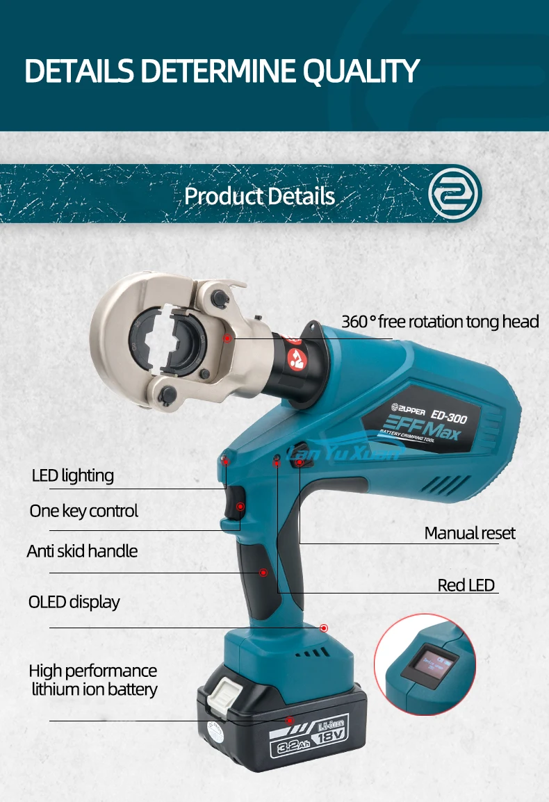 ZUPPER ED-300 High Quality Rechargeable hydraulic crimping tool