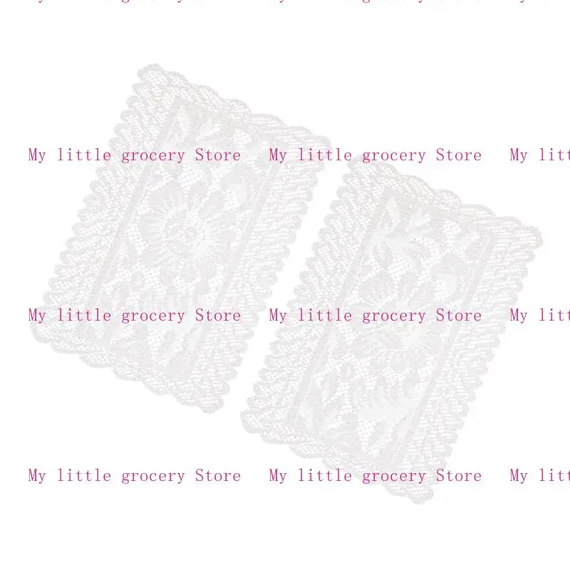 D5BD 2Pieces Lace Table Cover for Living Room and Bedroom Florals Pattern Sturdy Polyester Materials
