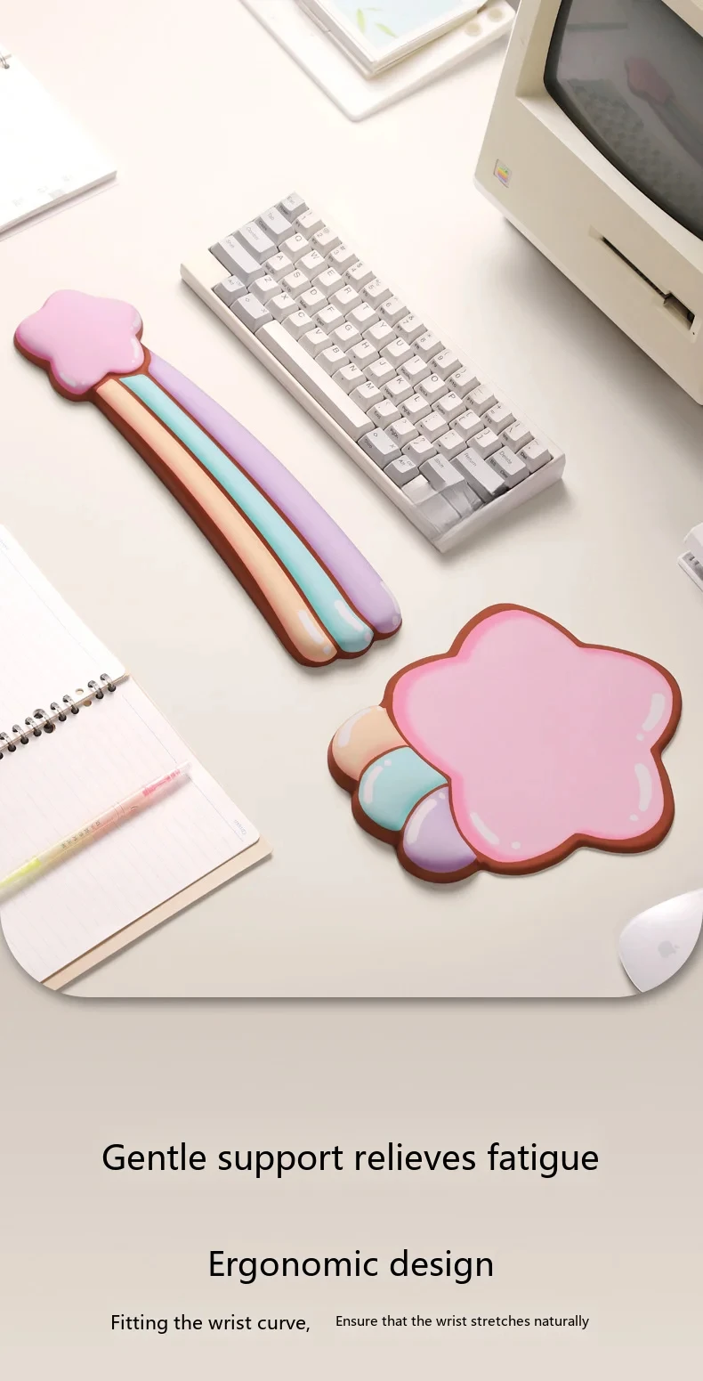 Mauspad mit Sternenmuster und Handgelenkauflage, ergonomische Schreibtischunterlage für Büro und Gaming, 4 Sternendesigns mit Farbverlaufsoptionen – Detail 1