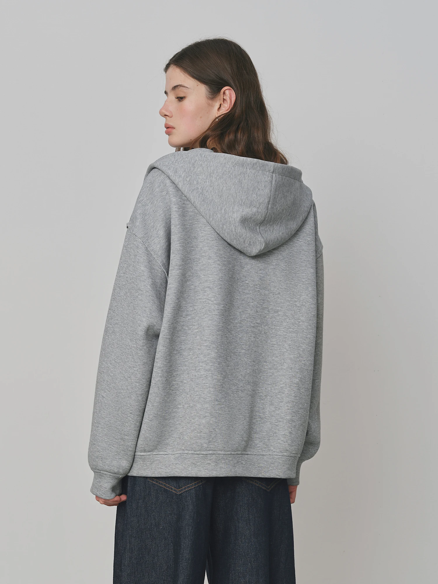 FSLE Autumn 2025 Women's Drop Shoulder Sweatshirt - Textured Open Front Relaxed Fit Casual Layer Loose Knit Top