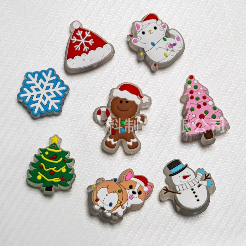 New Fashiom LED Pins for  Lighted Shoe Charms Christmas Decoration Buckles Girl Boy Ornaments Xmas Gifts Party Favors