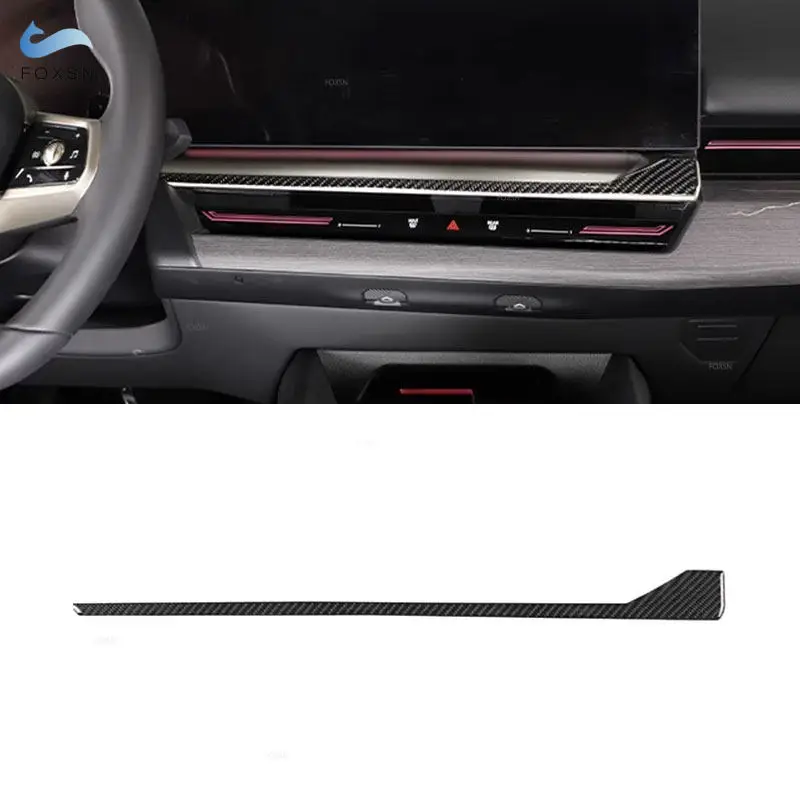 

LHD For BMW 5 Series i5 G60 2024 2025 Carbon Fiber Car Styling Center Console Navigation Screen Panel Lower Strips Sticker Trim