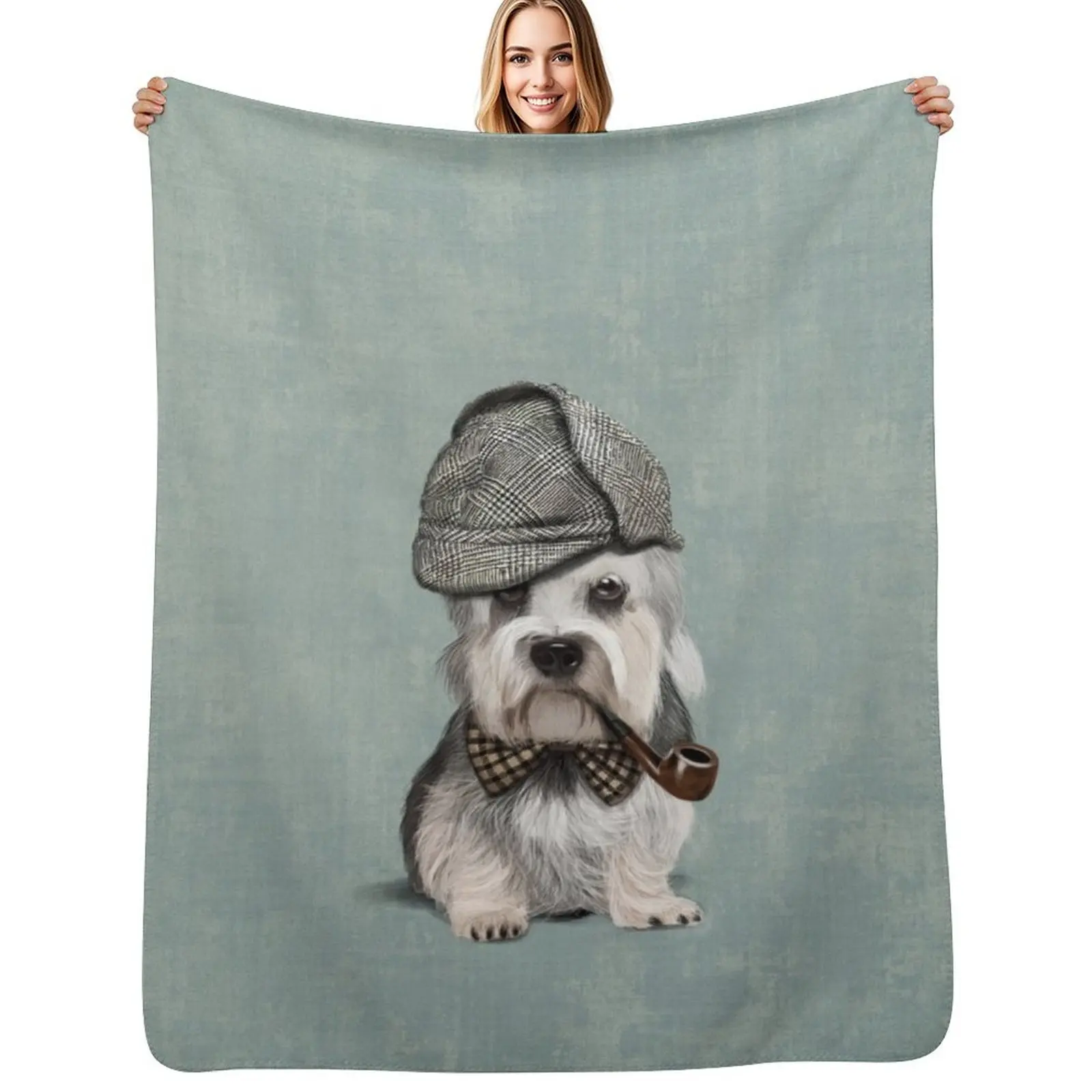 

Dandie Dinmont Terrier Detective Throw Blanket All Weather Soft Throw Blanket for Sofa