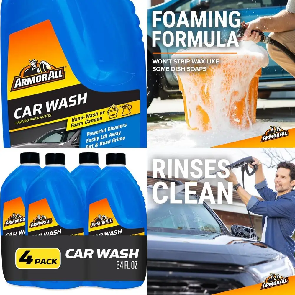 

Foam Action Car Wash Soap, Cleaning Concentrate for Cars, Trucks, and Motorcycles, 64 Fl Oz Bottles (Pack of 4)