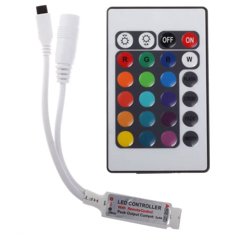 12V 24V LED RGB Mini IR Controller Verwenden für 5050 oder 3528 RGB Streifen Licht mit 24 Schlüssel fernbedienung