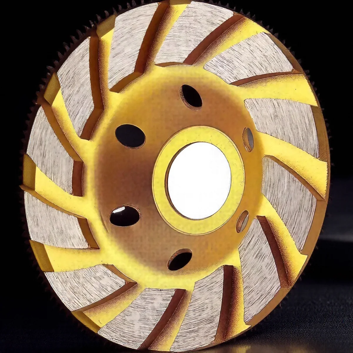 

4 Inch Turbo Diamond Grinding Cup Wheel 12 Segs Concrete Stone Ceramic Heavy Duty Angle Grinder Wheels Tool