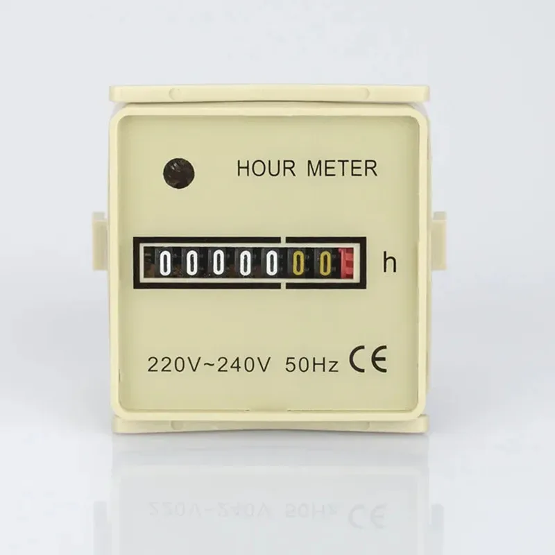 48x48mm Industrial Panel Hour Counter Mechanical 110V 220VAC 99999H Analog Hour Meter