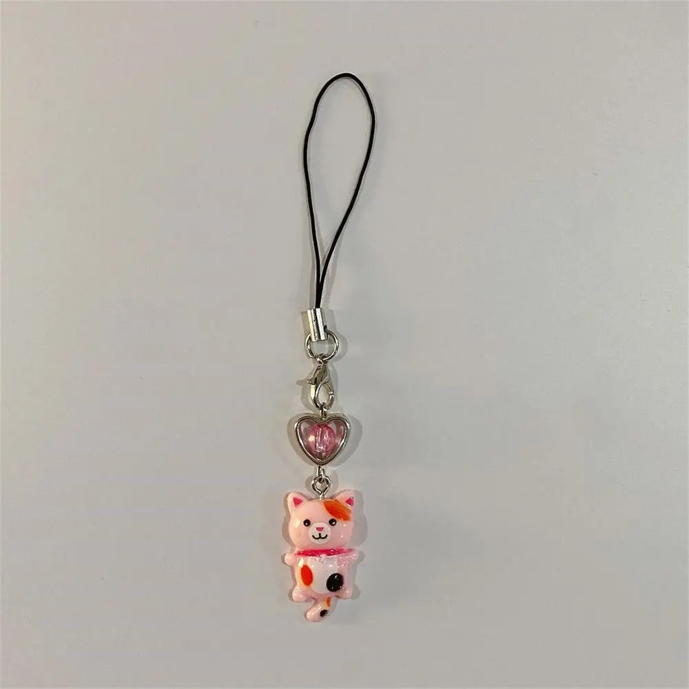 Cat Pendant Cat Phone Strap Bag Decor Keychain Anti Lost Y2K Phone Charm Key Ring Cute Phone Lanyard Jewelry Gift