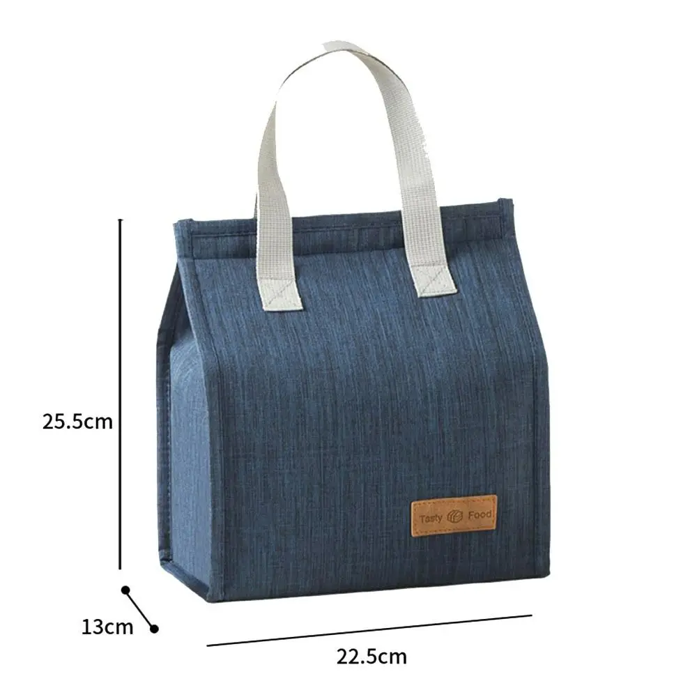 Package Solid Color Picnic Food Bag Waterproof Lunch Bag Food Hand Bags Thermal Breakfast Organizer Tote Canvas Lunch Bag