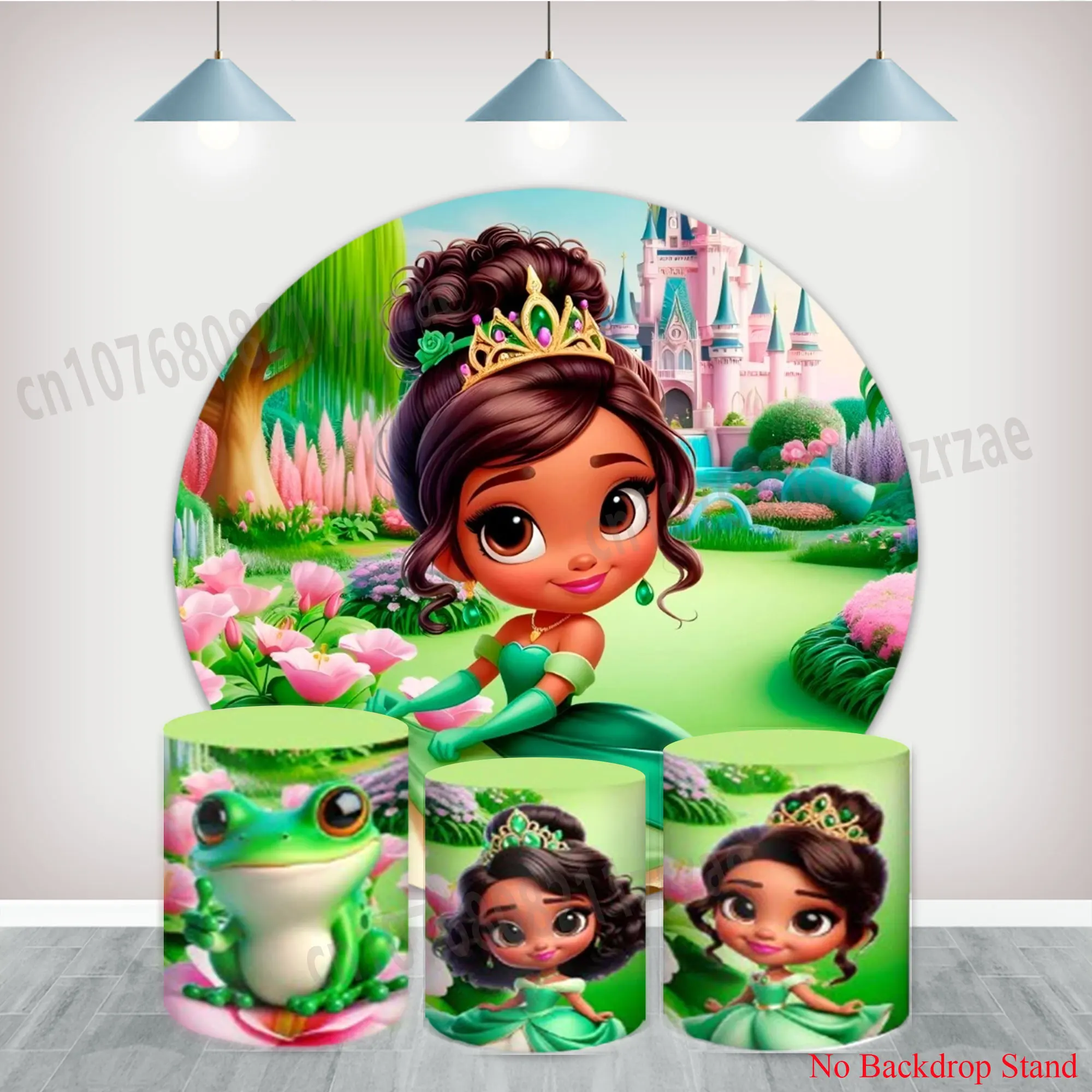 

Круглый фон для дня рождения в стиле Тианы, декор для вечеринки на открытом воздухе, баннер-цилиндр для фотосессии принцессы, реквизит для детского праздника