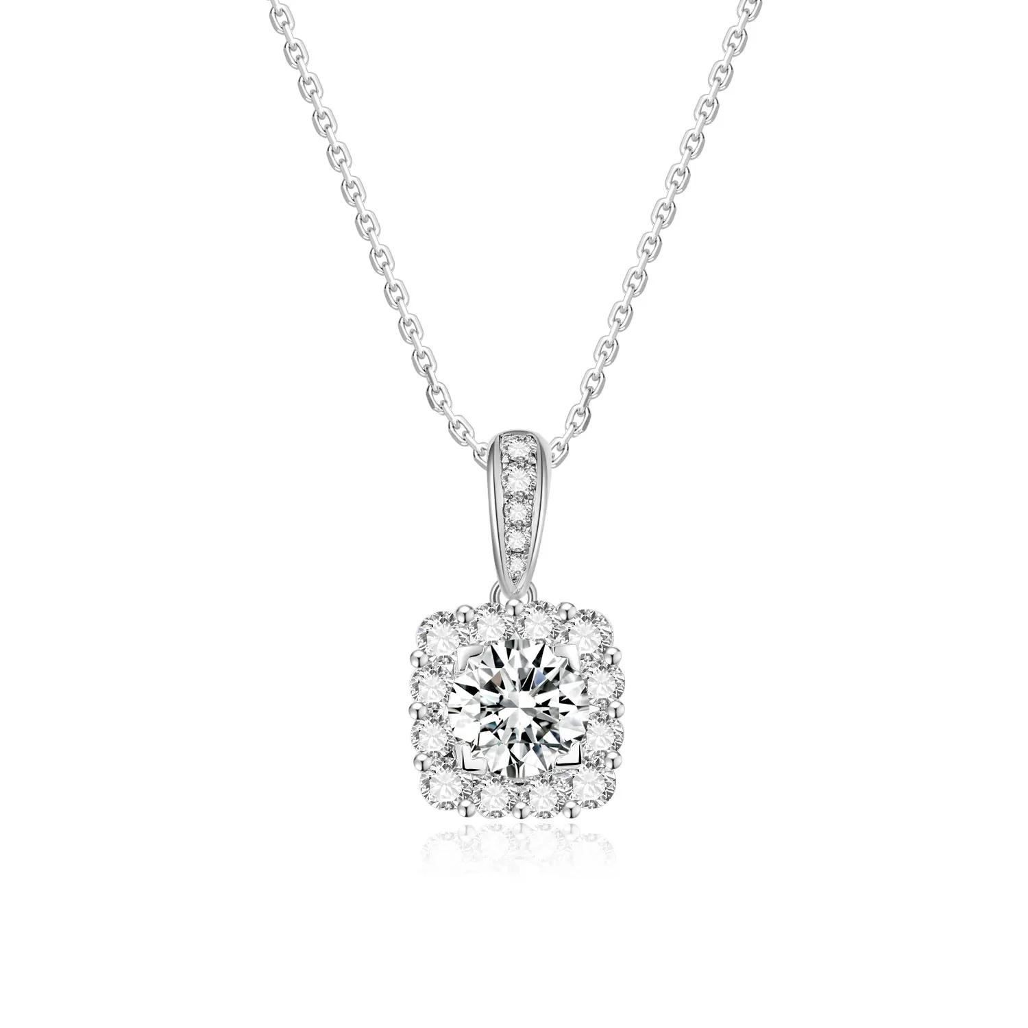 

0.5/0.6/1ct NGIC/NGTC Certificated Lab Grow Diamonds Square Pendant 18K Gold Necklace Pendant Boutique Jewelry