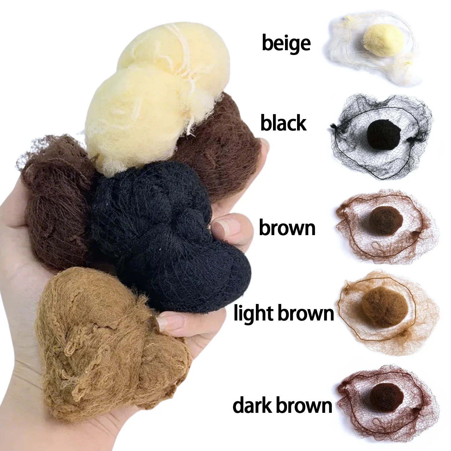 100PcsDurable Nylon Hair NetFor BunHair Hair styleTool Black Blonde Brown 5Mm Hair Net For Wigs Mesh Hair StylingHairnets
