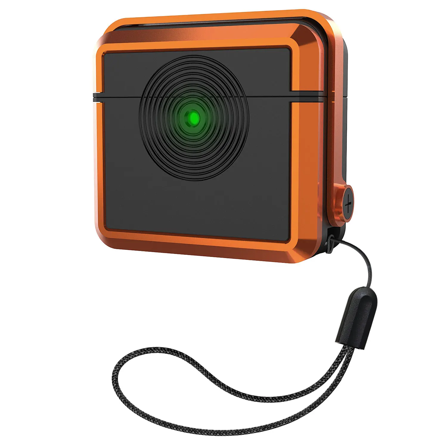 

Оранжевый чехол для AirPods 4/AirPods 4 (ANC) с защитой от ударов, гибридный, с подставкой и ремешком