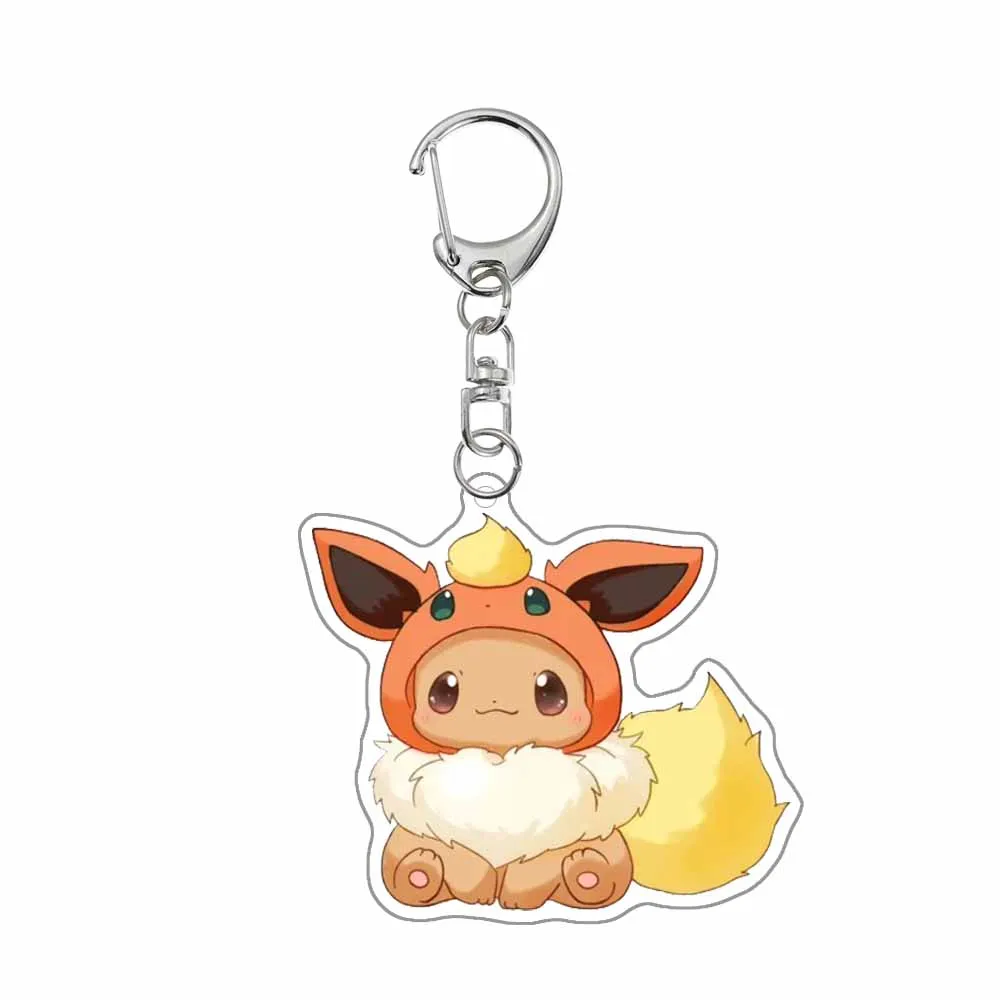 Pokemon Eevee Cosplay Vaporeon Flareon Espeon Sylveon Jolteon Glaceon Leafeon Umbreon Acrylic Keychain Pendant Decoration