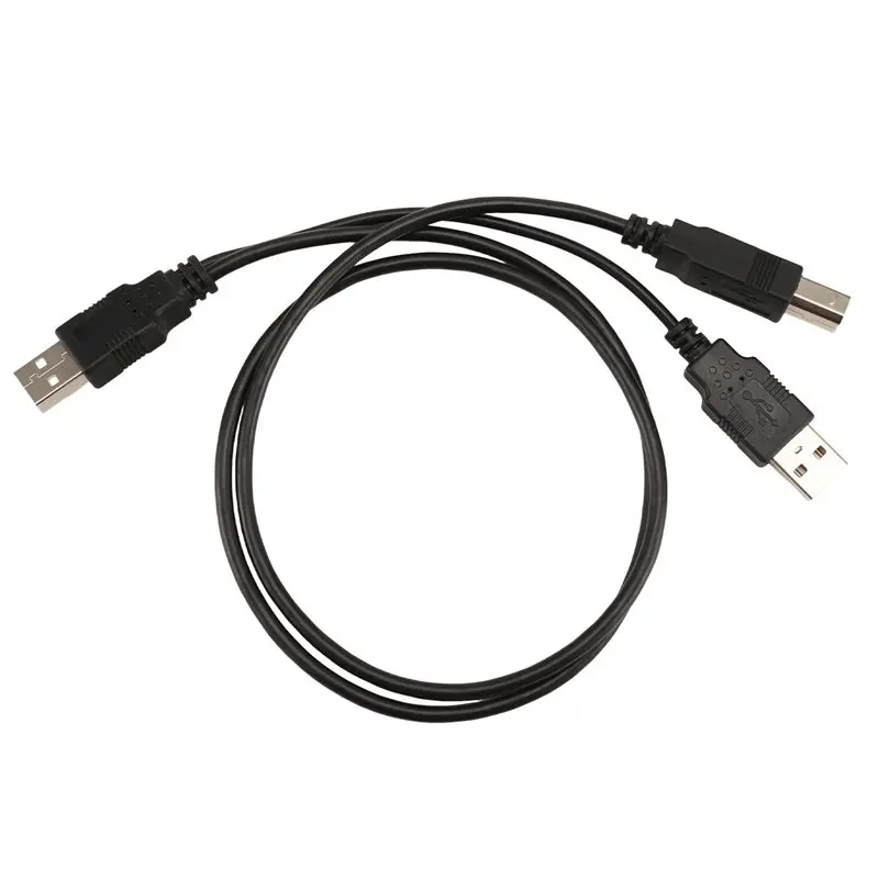 Efficient Dual USB 2.0 Male To Standard B Male Y Cable 80Cm For Printer & Scanner & External Hard Disk Drive