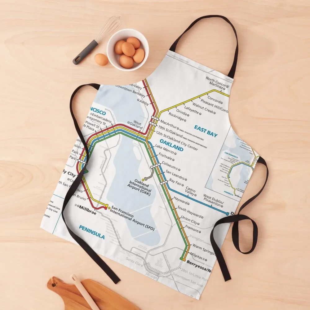 BART Map - Bay Area Rapid Transit Map 2021 Apron Kitchen Things For Home Beauty Women Kitchen'S Apron