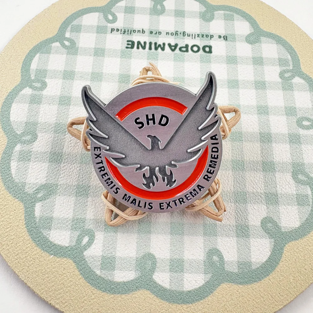 

Tom Clancy's The Division Agent SHD Logo Enamel pin Game Phoenix Tactical Shooting Badge Extremis malis extrema remedia Accessor