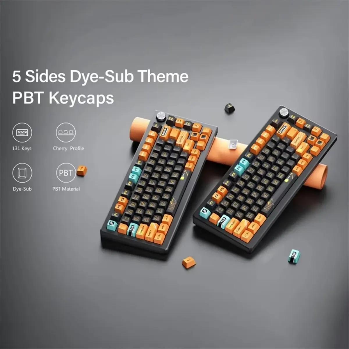 ^&*Summer sale- 131 Keys Keycaps PBT Cherry Profile Five Side Thermal Sublimation Thicken Caps for Mechanical Keyboard