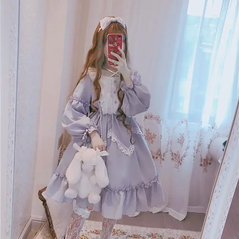 Cute Lolita Skirt Japanese Lolita Outfit Lolita Student Dress Maid Outfit Cosplay Outfit Halloween Costume Sweet Dress