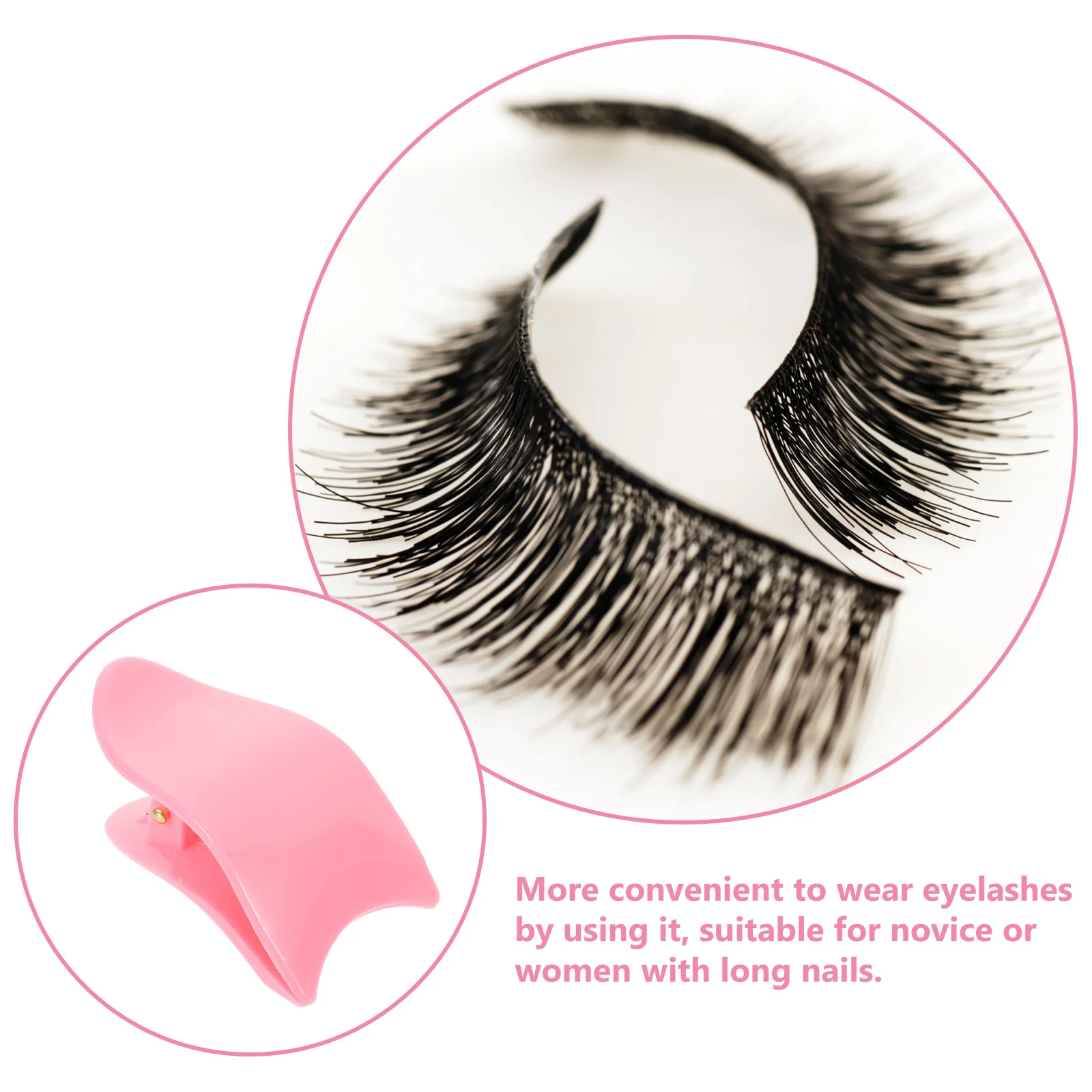 4 قطع من أدوات تمديد الرموش، مشبك تطبيق الرموش من مواد عالية الجودة، مريح للمبتدئات والنساء ذوات الأظافر الطويلة