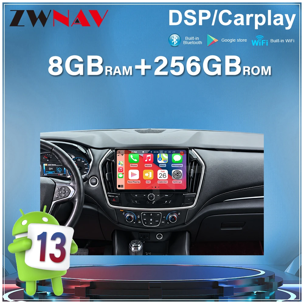 Car Screen Stereo For Chevrolet Traverse 2014-2023 Wireless CarPlay 11.6 Inch Android13 Auto GPS DSP Car Radio Multimedia Unit
