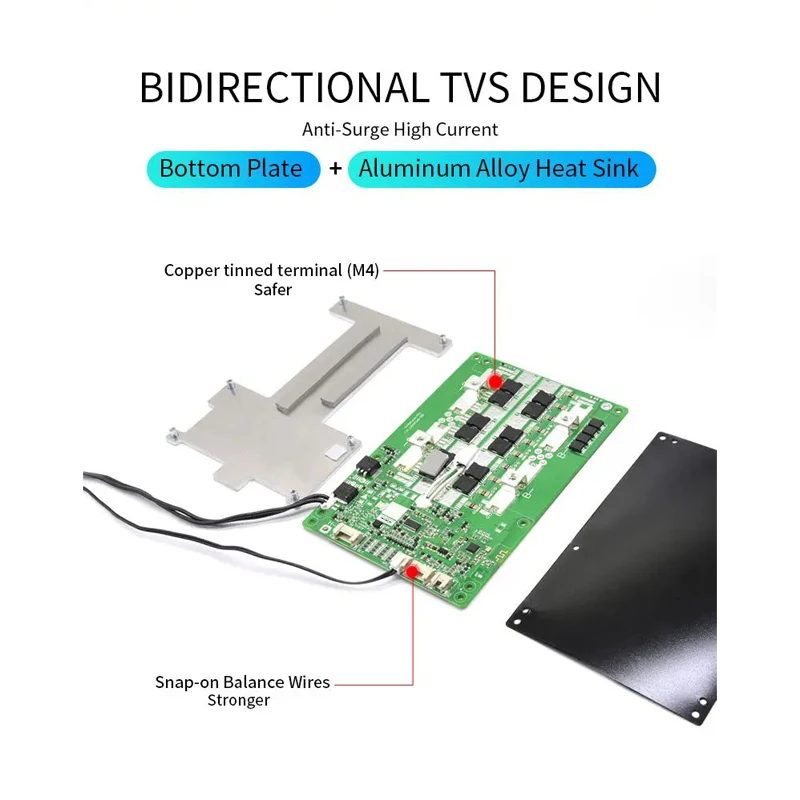 jbd smart bms 4s 12v  60A 100A 150A 200A Build-in BT LFP NMC Smart BMS with Balance UART Heating Series Connection Car start BMS