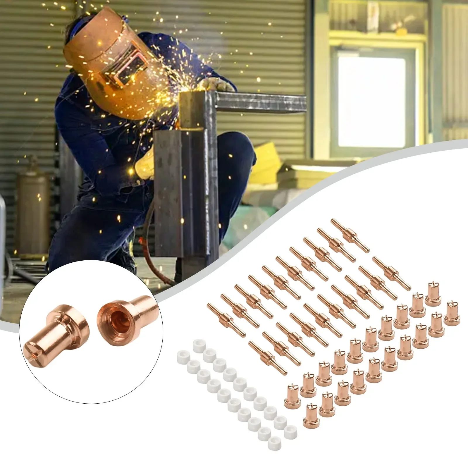 

Плазменные резаки LG-40 PT-31 Плазменные медные наконечники Механическая прочность PT-31 Медные электроды для горелки LG-40 PT-31