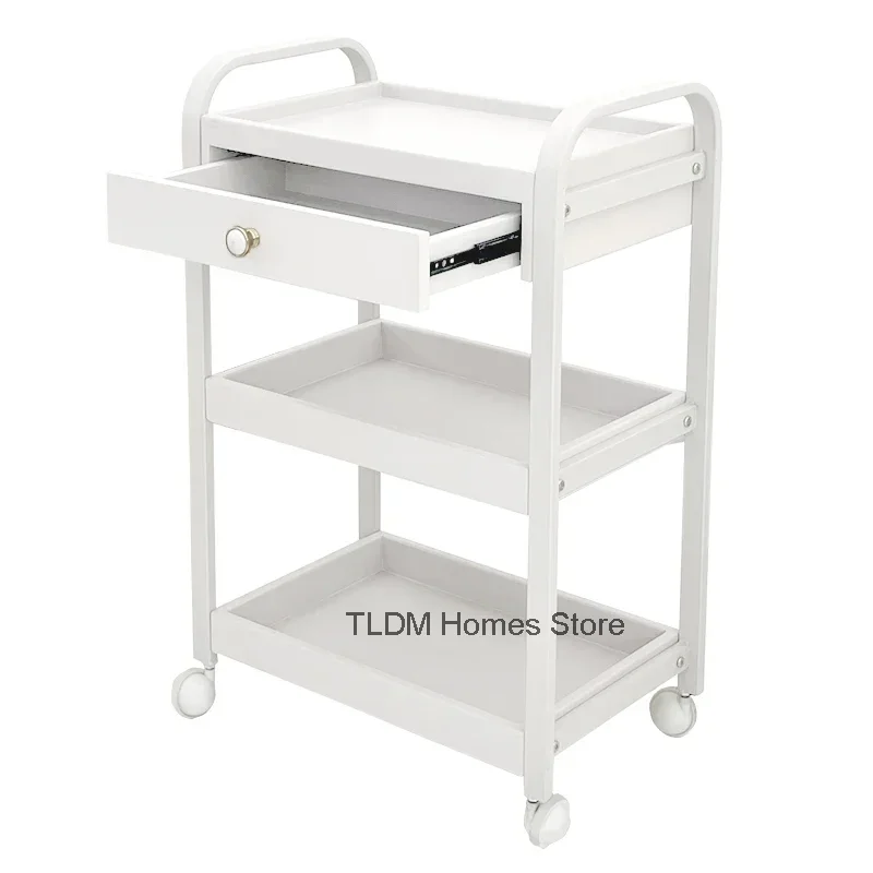 Beauty Salon Tool Car Barbershop Salon Trolley Multifunction Bedroom Salon Trolley Carrello Attrezzi Metal Beauty Furniture ZT