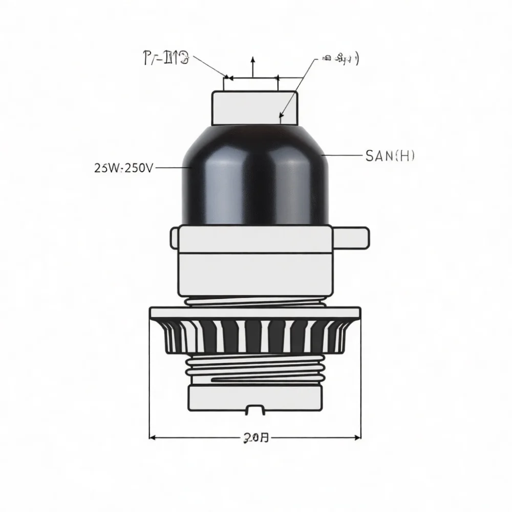UL Certified E26 Push Button Socket Wire Lock Lampholder Durable Metal Plastic Housing For Commercial Lighting Project Repair