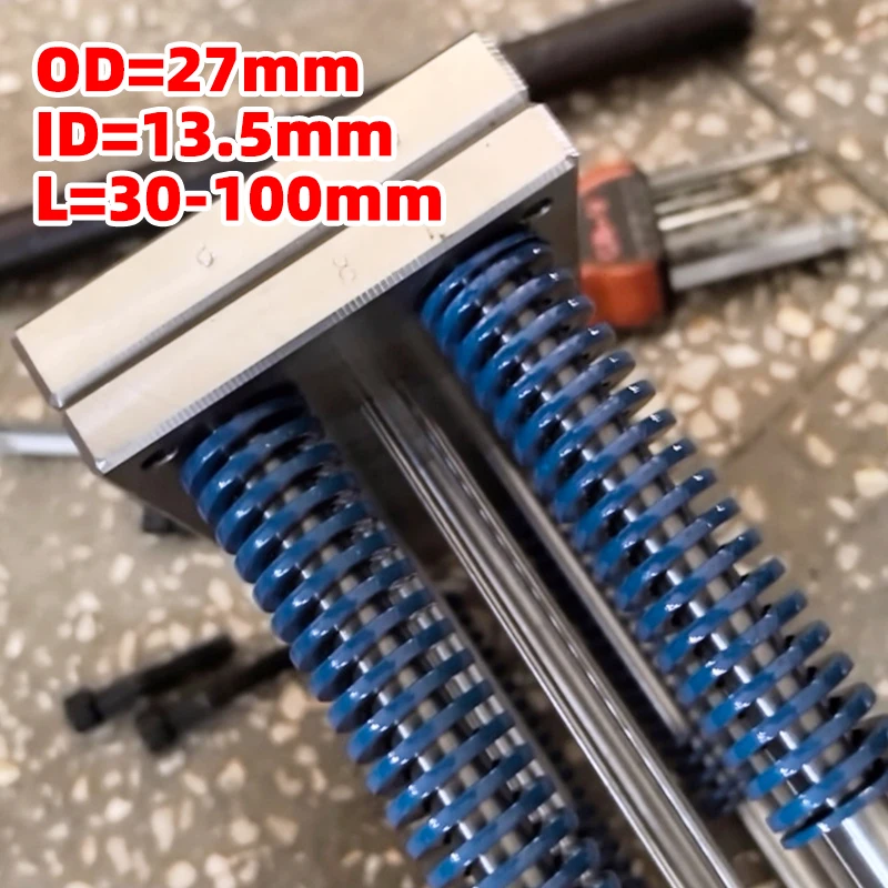 Creamily 16PCS Die Springs Spiral Stamping Compression Die Spring Flat Wire Extrusion Spring OD 27mm ID 12.5mm Length 20-300mm