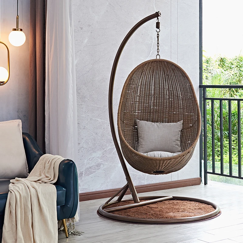 Outdoor net, red rattan weaving, hanging chair, hanging basket, rattan chair, indoor single person swing, balcony, homestay