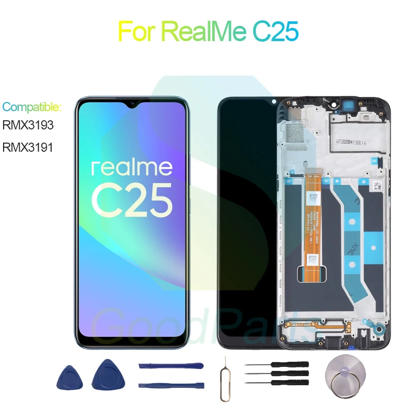 

For RealMe C25 Screen Display Replacement 1600*720 RMX3193, RMX3191 C25 LCD Touch Digitizer