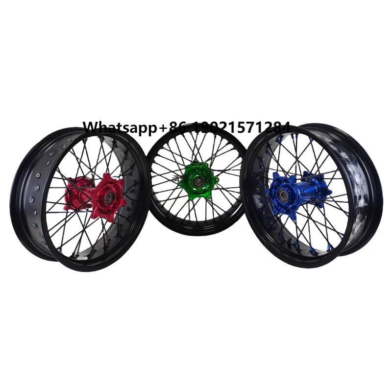

Manufactory Direct Aluminum Alloy 7116-T6 Wheel CNC Wheel Hubs 16 17 Inch Supermoto Wheel Rim Set