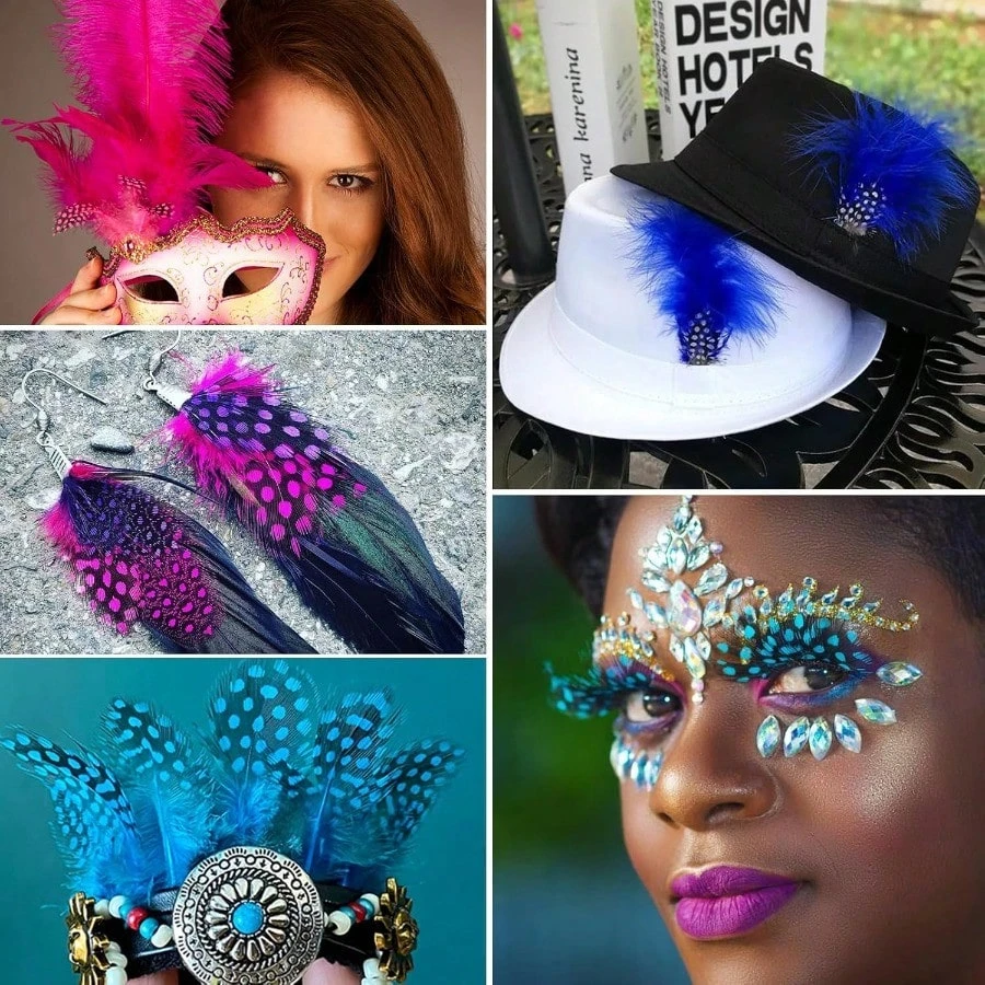 ขนนกไก่ฟ้าสีแดงธรรมชาติขนาด 2-3 นิ้ว จำนวนมาก สำหรับงาน DIY งานเย็บปักถักร้อย เสื้อผ้า งานประดับตกแต่ง