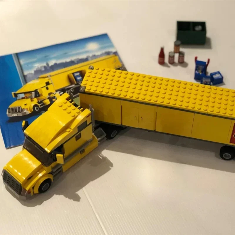 City Series Transporter Yellow Big Truck Vehicle  Model Building Blocks Bricks Children\'s puzzle Technical Toys for Kids Gifts