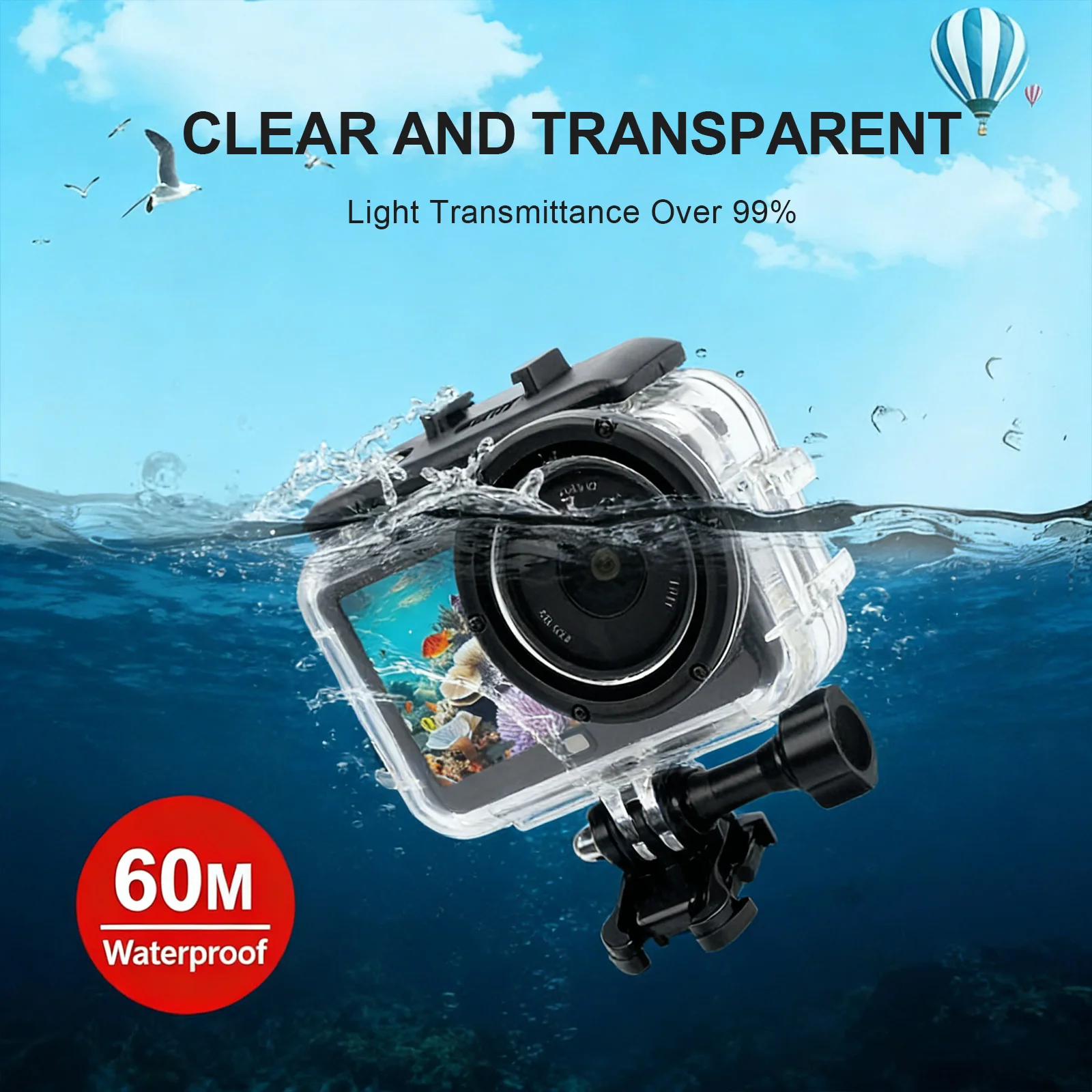 

Водонепроницаемый чехол для DJI Osmo Action 6, 60 м, защитный корпус для дайвинга, аксессуары для подводного плавания и серфинга