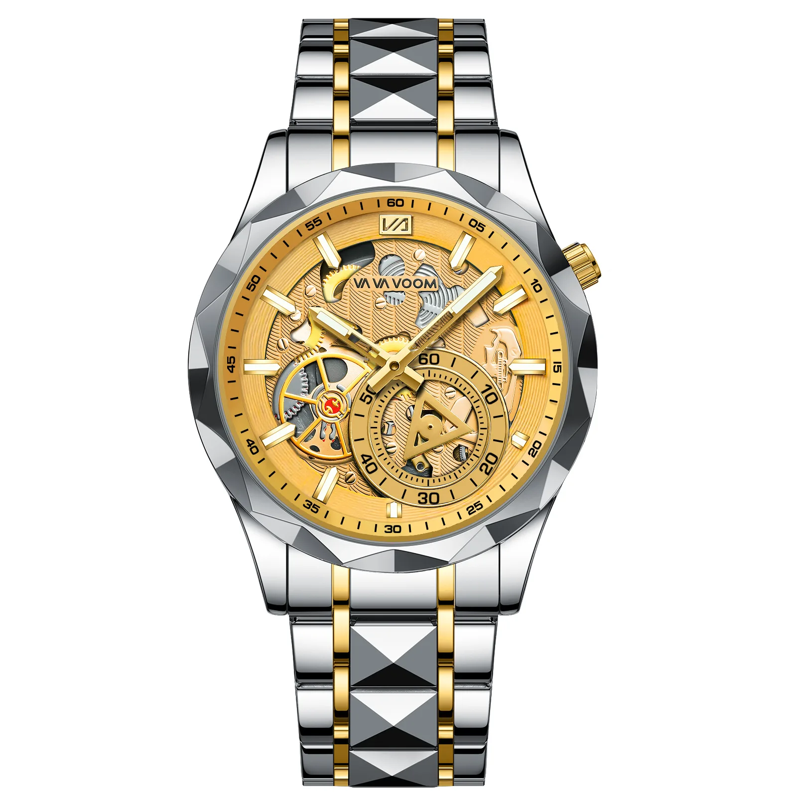 Модные высококачественные мужские часы из нержавеющей стали, повседневные деловые Кварцевые водонепроницаемые часы для мужчин, креативный циферблат, мужские часы