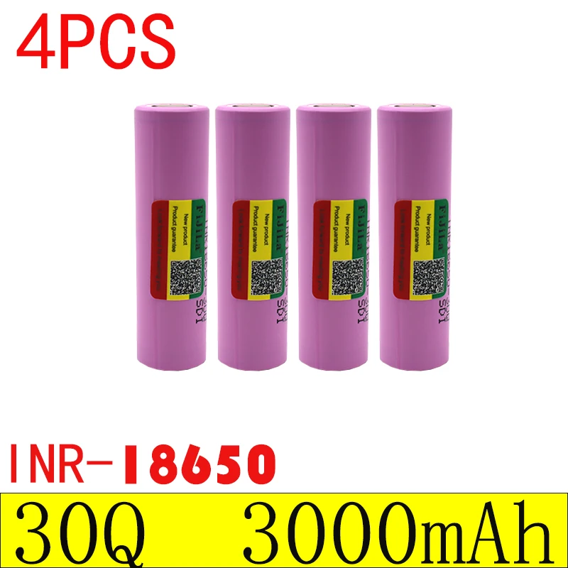 100%  Real Capacity  30Q 18650 Battery 3000mAh 3.7V Rechargeable Battery for LED Flashlights and Vape Mods