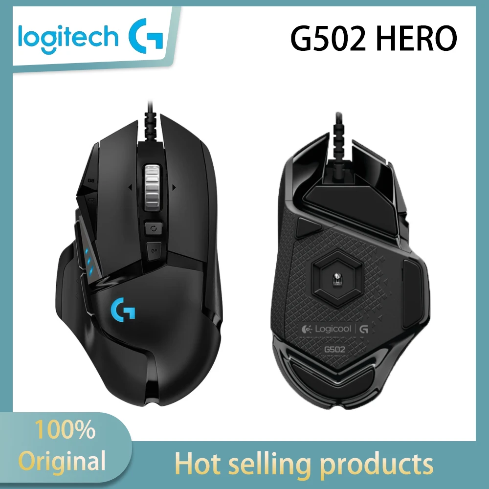 لوجيتك G502 HERO ماوس ألعاب سلكي عالي الأداء، مستشعر HERO 25K، 25,600 نقطة في البوصة، RGB، أوزان قابلة للتعديل، 11 زرًا للكمبيوتر الشخصي/ماك