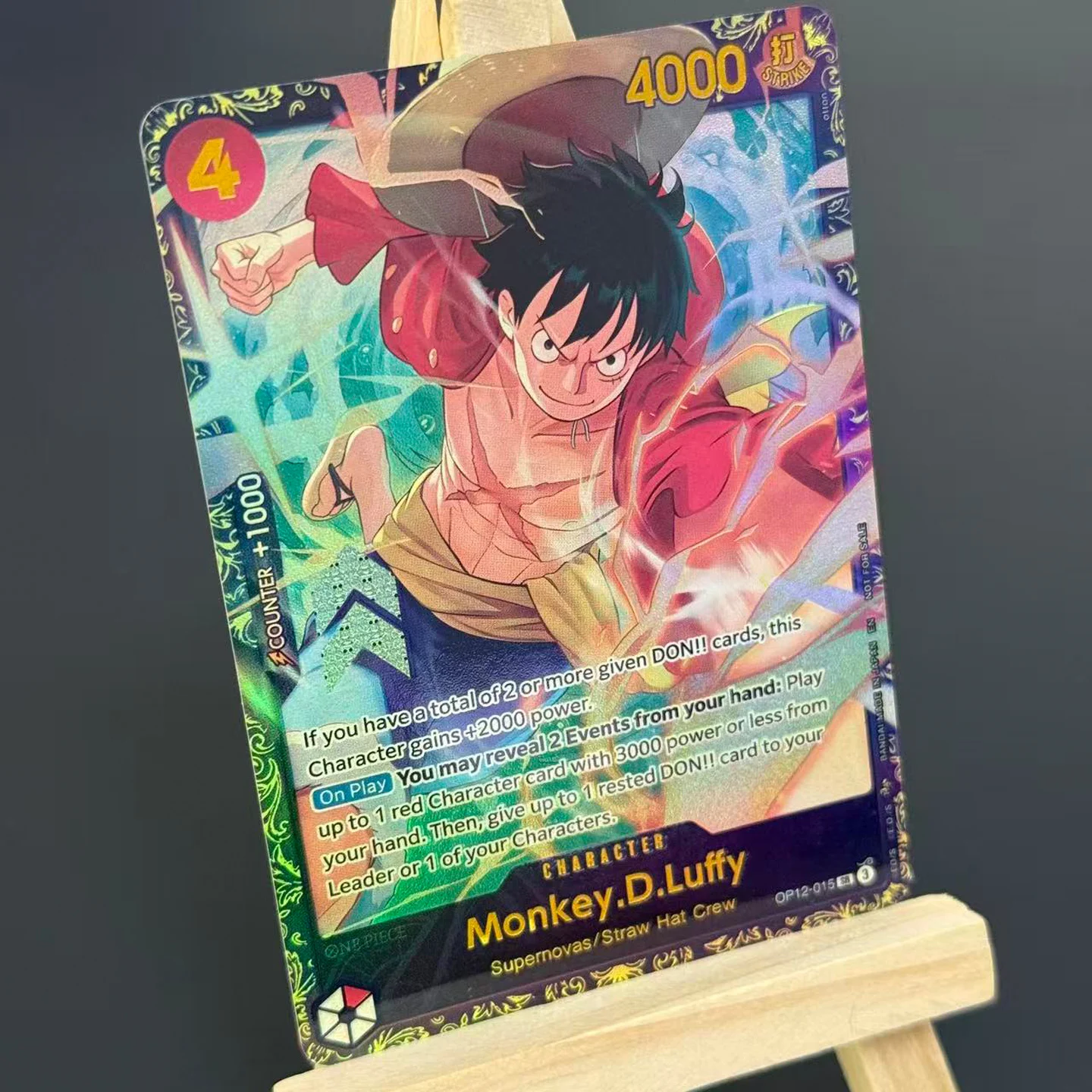One Piece TCG OPCG English Monkey.D.Luffy SR TOP 64 Collection Card Treasure Cup November 2025 OP12-015 Foil Card view 4