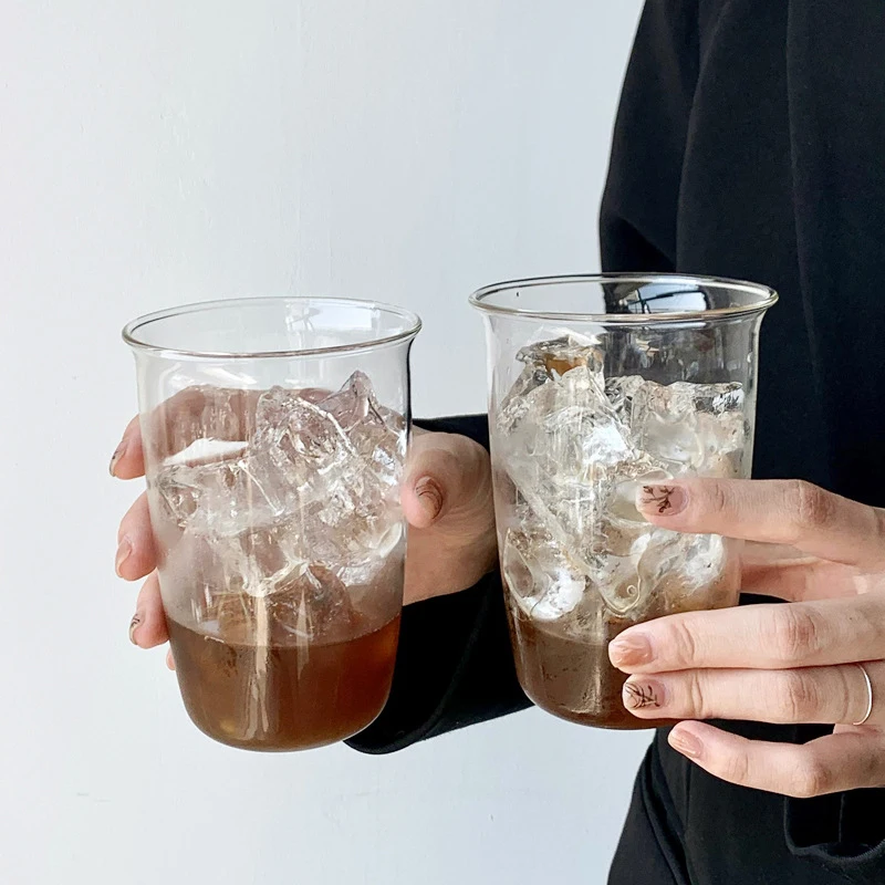 Curled Latte Cups Coffee Cup Household Glass Drinkware Juice Milk Simple Mug Transparent Water Bottles Glassware Cups Coffeeware