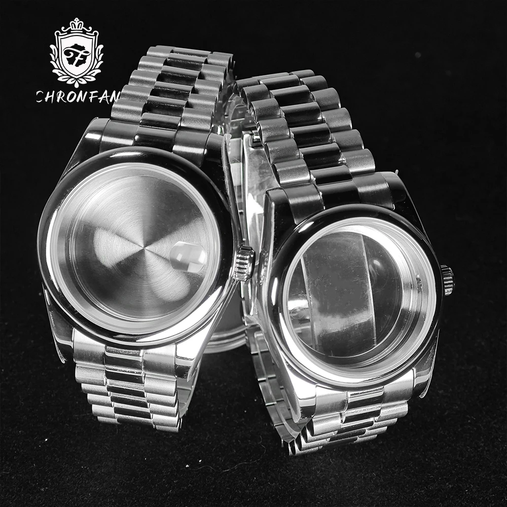36MM/39MM DATEJUST Cassa per orologio Bracciale presidenziale Cinturino adatto al movimento NH34/35/36 Vetro zaffiro 200m Acciaio 316L impermeabile