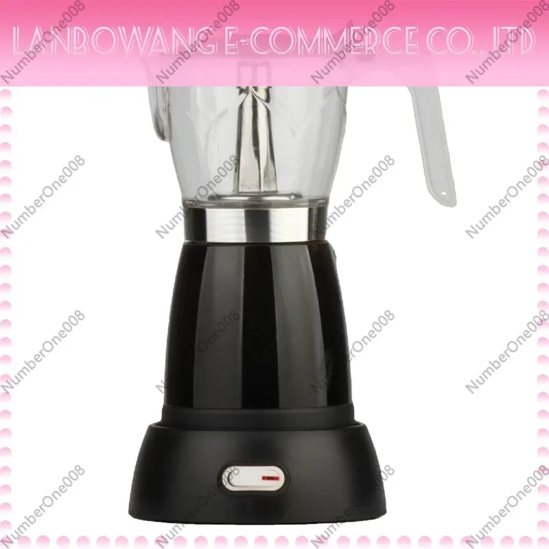 New Visible Electric Aluminum Moka Pot Plug-in Coffee Maker Italian Espresso Coffee Machine for Home Black Coffee Brewing