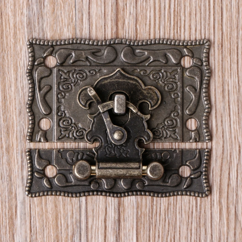 55mm x 47mm Estilo Vintage para pestillo caja madera cerrojo almohadilla pecho bloqueo tono bronce Drop Shipping
